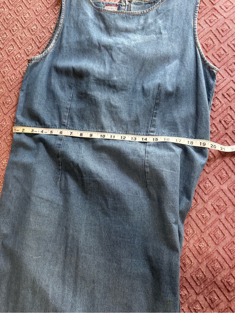 Sleeveless Denim Maxi Dress in Blue - Picture 7 of 8